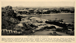 1928 Print Mazatlan Ship Port Mexico Village Tropical - ORIGINAL HISTORIC TRV1