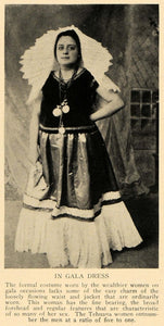 1928 Print Tehuana Woman Gala Dress Huipil Headdress