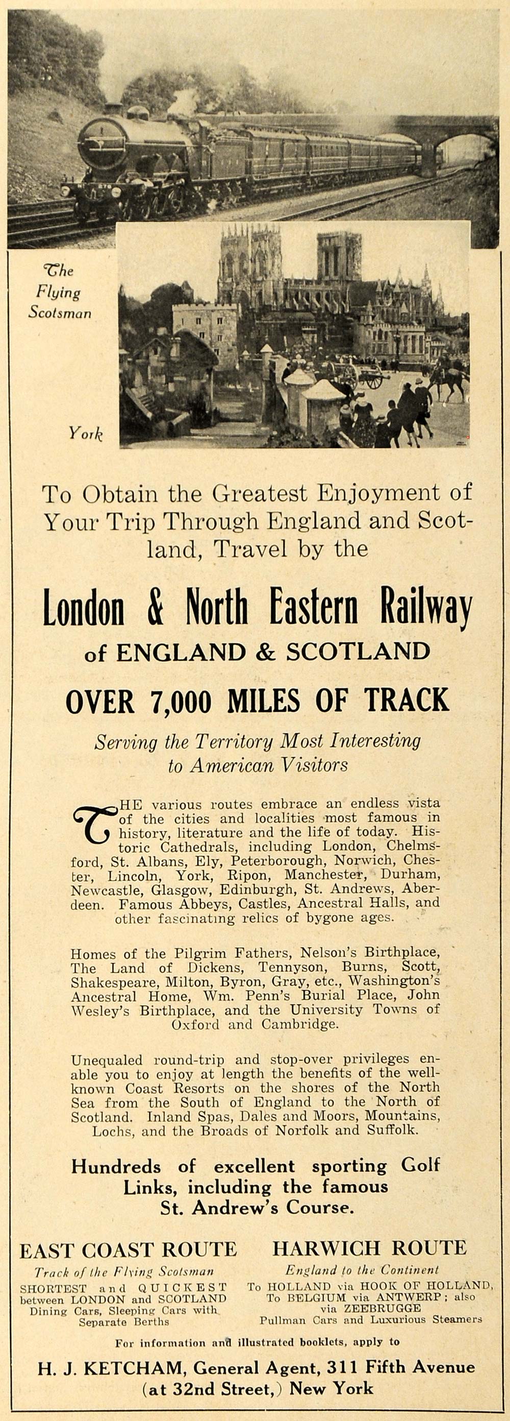 1923 Train Routes 1923 Ad London North Eastern Railway Train Tour Routes - ORIGINAL TRV1 ...