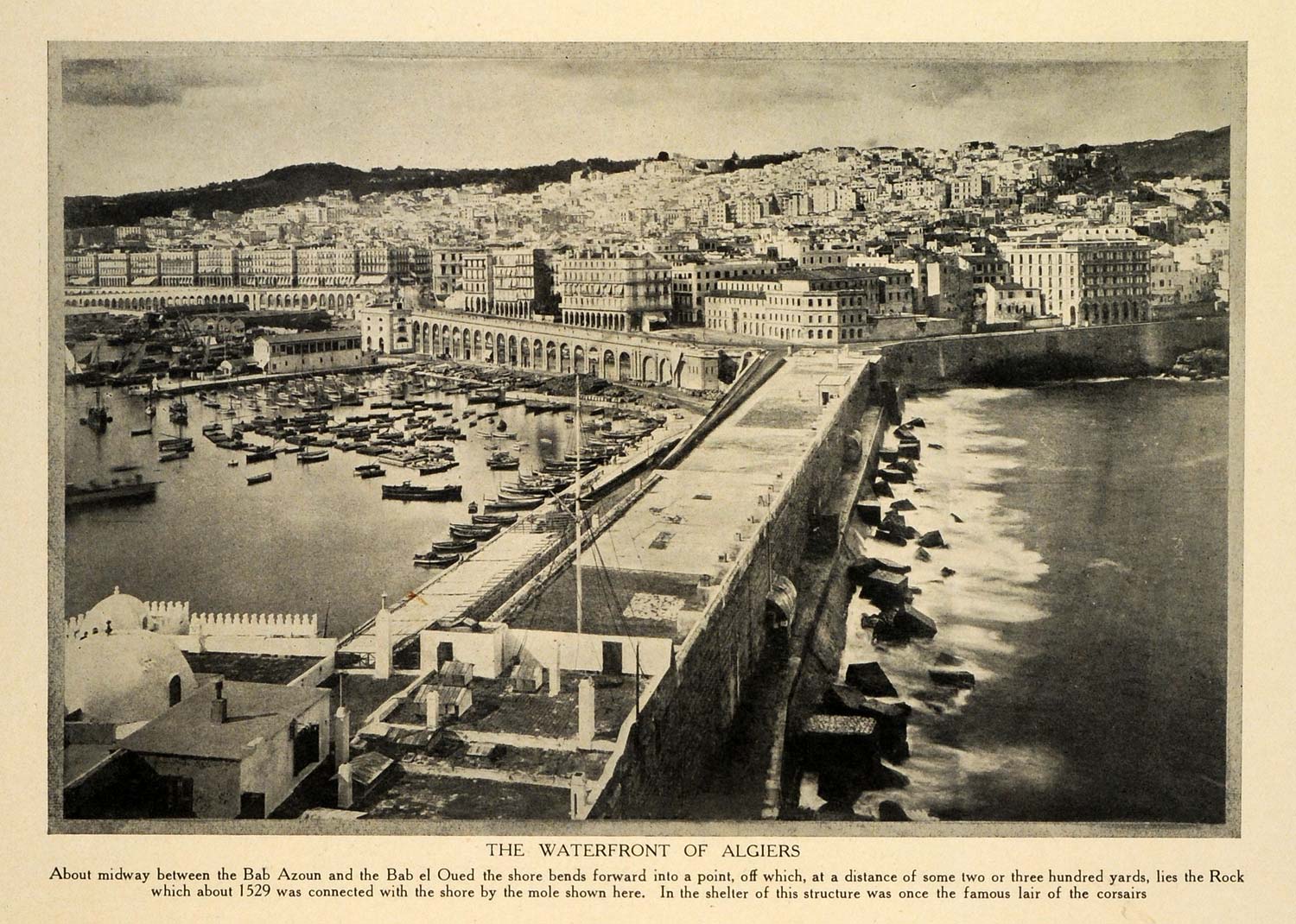 1912 Print Algiers Waterfront City Architecture Algeria Bab Zoun Bab el TRV1