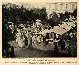 1912 Print Algiers Algeria Tent Outdoor Market Place Shopping Dry Goods TRV1