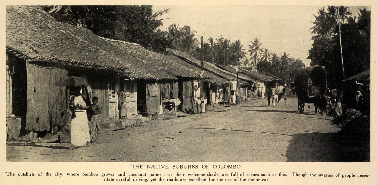 1912 Print Colombo Sri Lanka Ceylon Hut Architecture Native Suburb Homes TRV1
