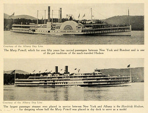 1912 Print Mary Powell Largest Passenger Steamer Ship Hendrick Hudson TRV1