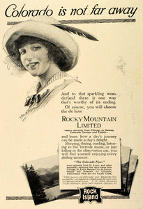1912 Ad Rocky Mountain Limited Train Colorado Flyer Rock Island TRV1