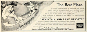 1909 Ad Lackawanna Railroad Train Travel Mountain Lake Resorts George A TRV1