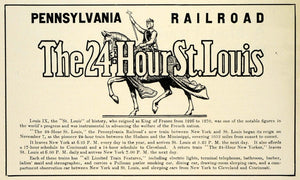 1909 Ad Pennsylvania Railroad St. Louis IX French King Train Travel TRV1