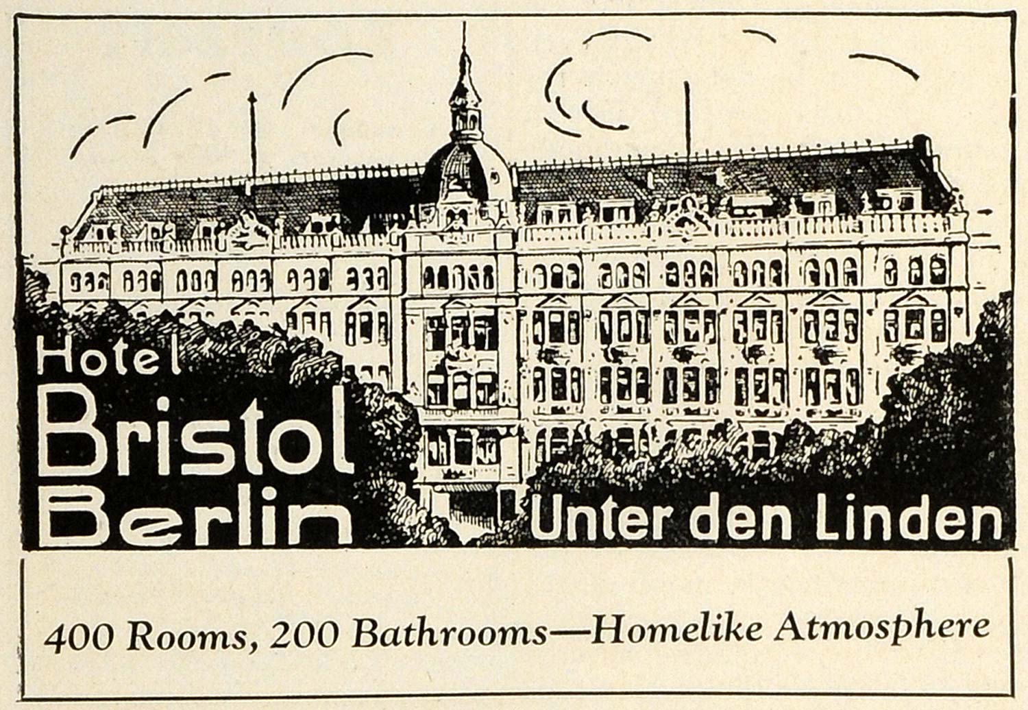 1927 Ad Kempinski Hotel Bristol Resort Berlin Germany Lodging Architecture TRV1
