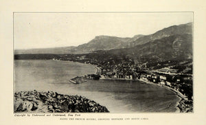 1909 Print French Riviera Mentone Monte Carlo France Mediterranean TRV1