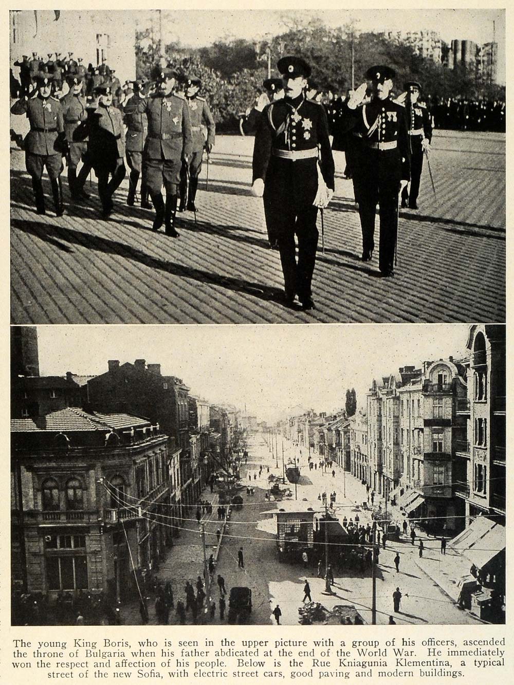 1927 Print King Boris Tsar Bulgaria WWI Sofia City Rue Kniagunia Klementina TRV1