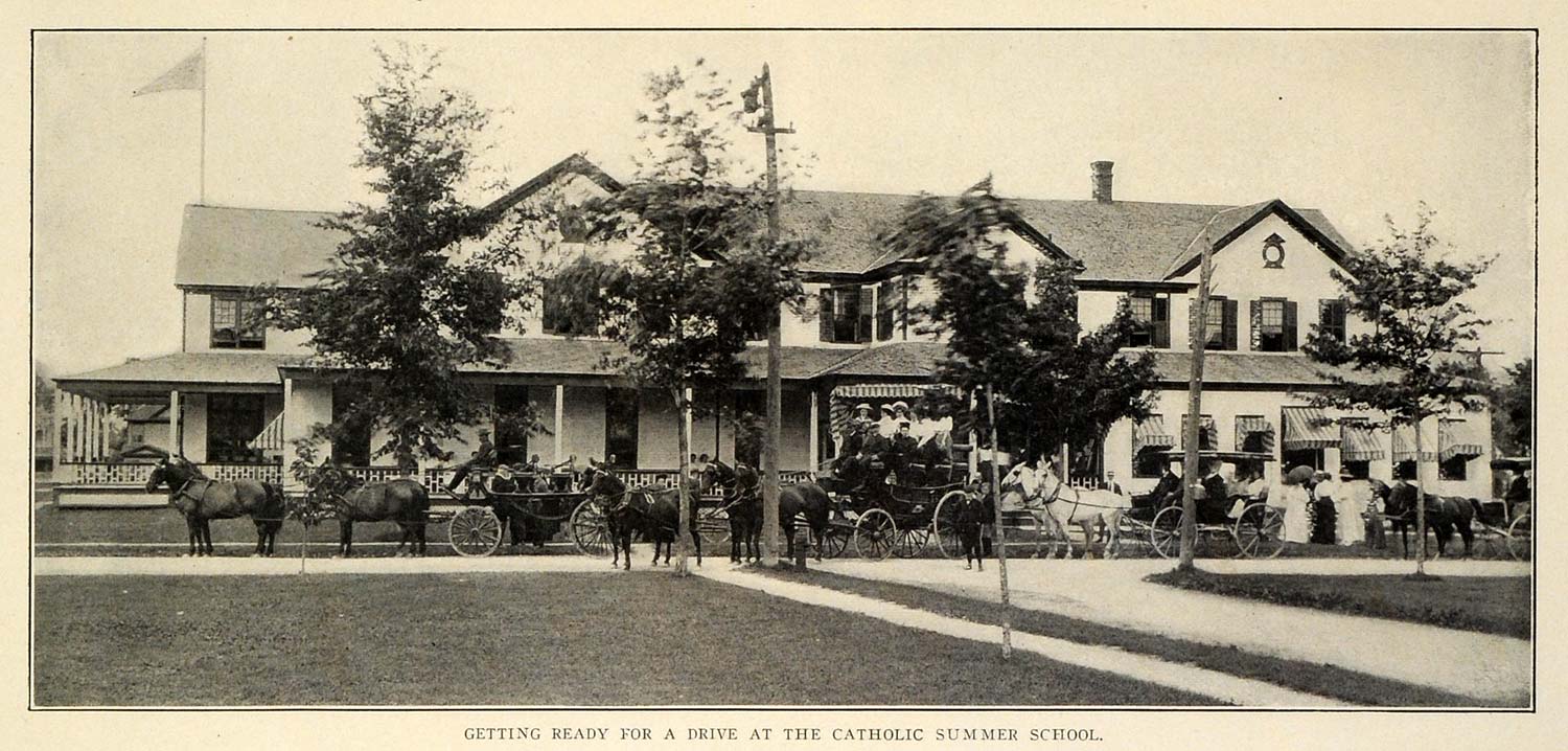 1909 Print Dining Hall Cliff Haven Catholic School Canada Lake Champlain NY TRV1