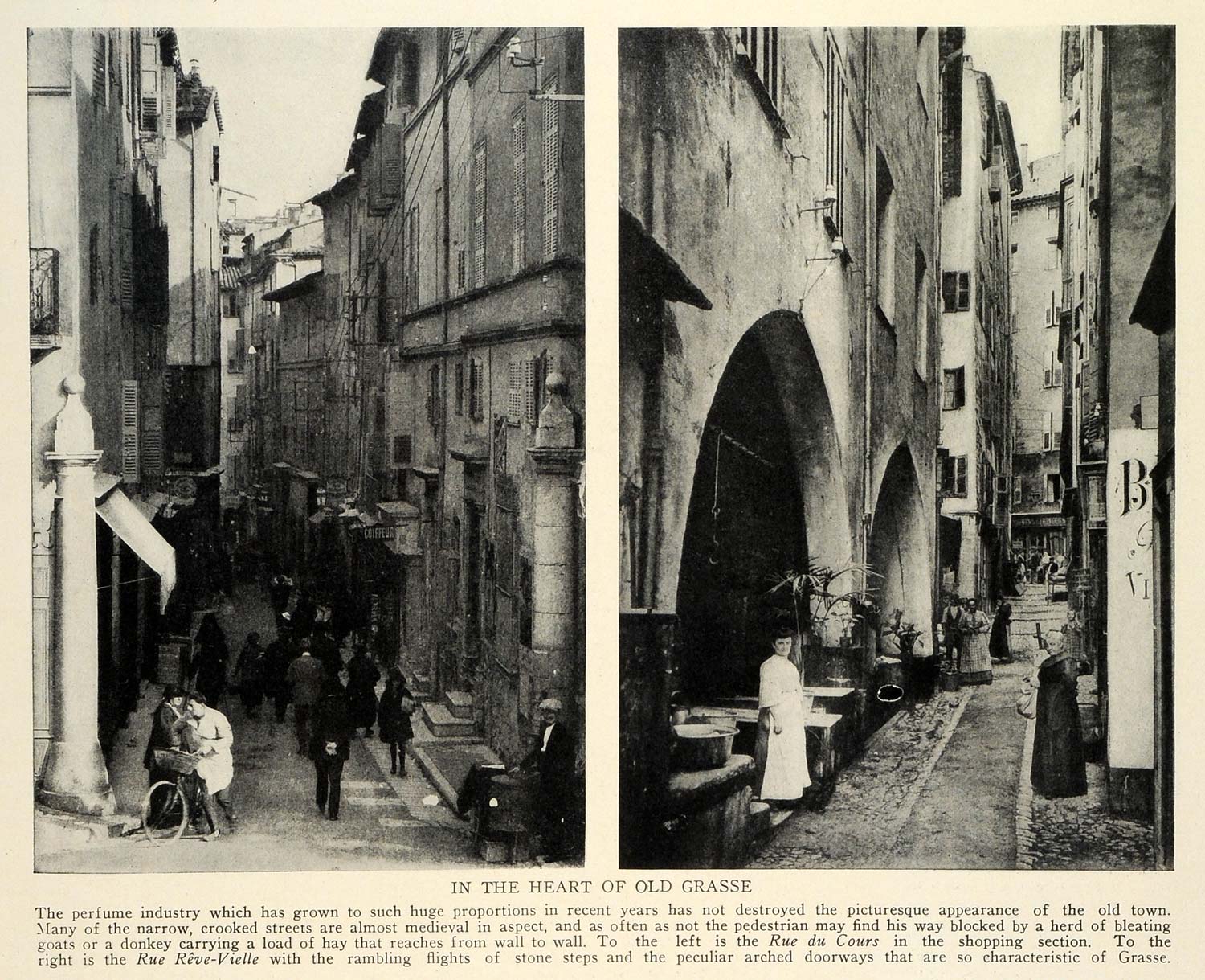 1927 Print France Grasse City Rue du Cours Alpes Maritimes Perfume Industry TRV1