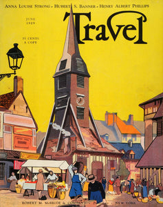1929 Cover Travel Normany France Village Church Steeple Architecture TRV1