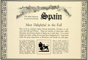 1929 Ad Spanish Royal Mail Cruise Liners Spain Tourism Europe Barcelona TRV1