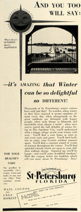 1929 Ad St. Petersburg Florida Chamber Commerce Sunshine City Winter TRV1
