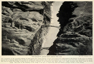 1929 Grand Canyon Steel Archway River Gorge Aerial View Picture Engineering TRV1