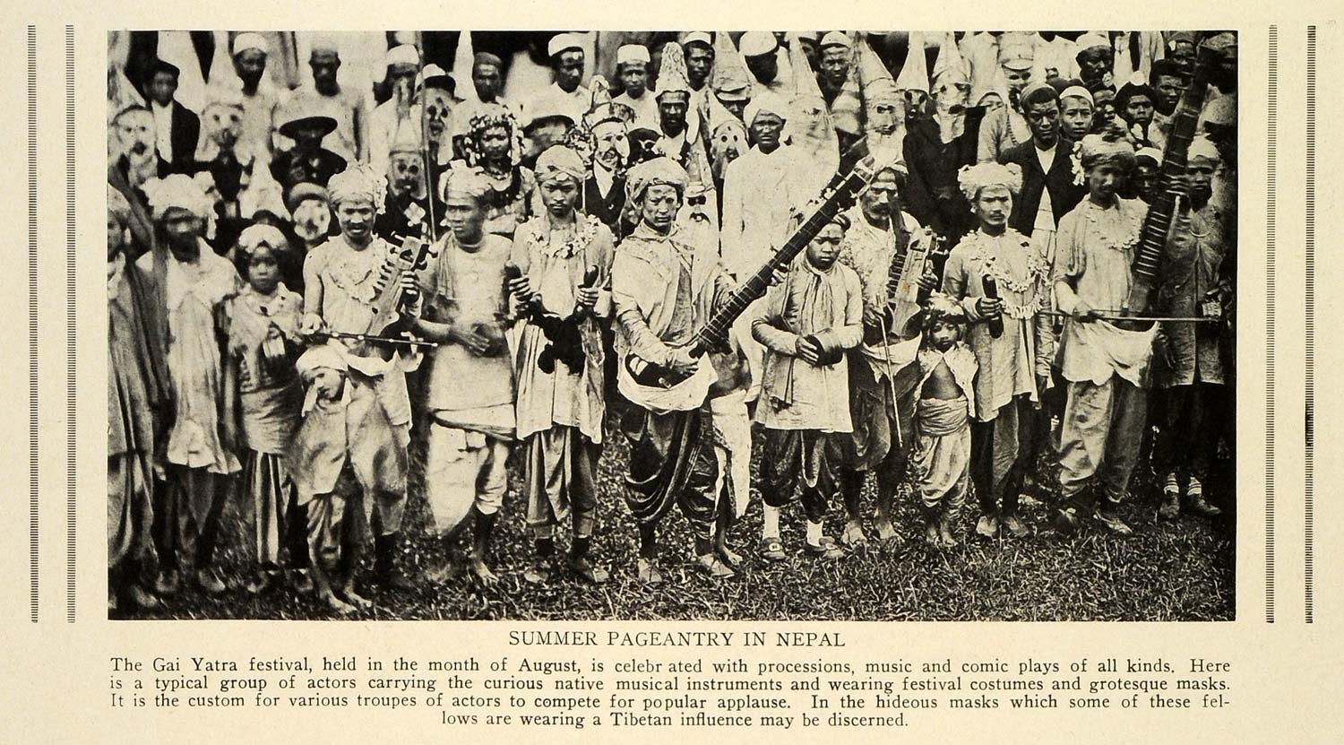 1929 Summer Pageantry Nepal Gai Yatra Jatra Festival Musical Instruments TRV1