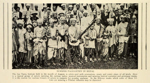 1929 Summer Pageantry Nepal Gai Yatra Jatra Festival Musical Instruments TRV1