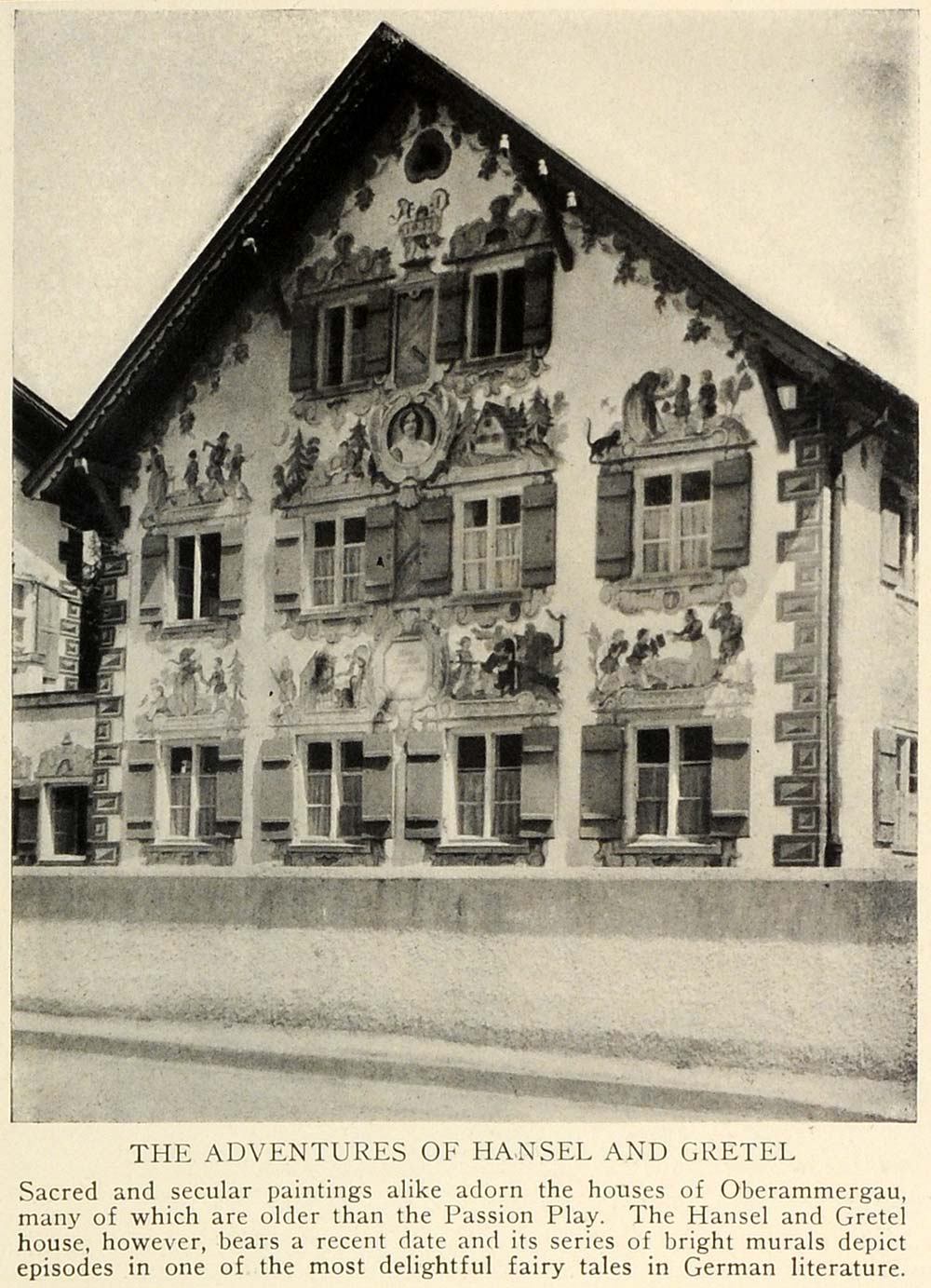1930 Print Hansen Gretel Oberammergau Paintings Adorn House Mural TRV1