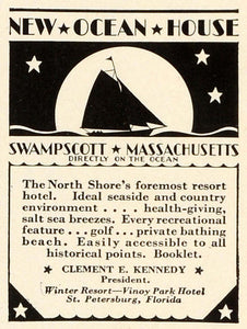 1931 Ad North Shore Hotel Swampscott Massachusetts Lodging Traveling TRV2