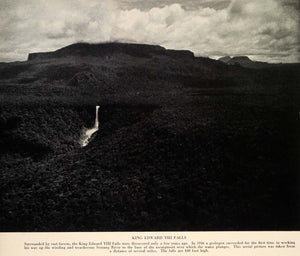 1938 Print Southern Guyana King Edwards VIII Falls Waterfalls Jungle Seman TRV2
