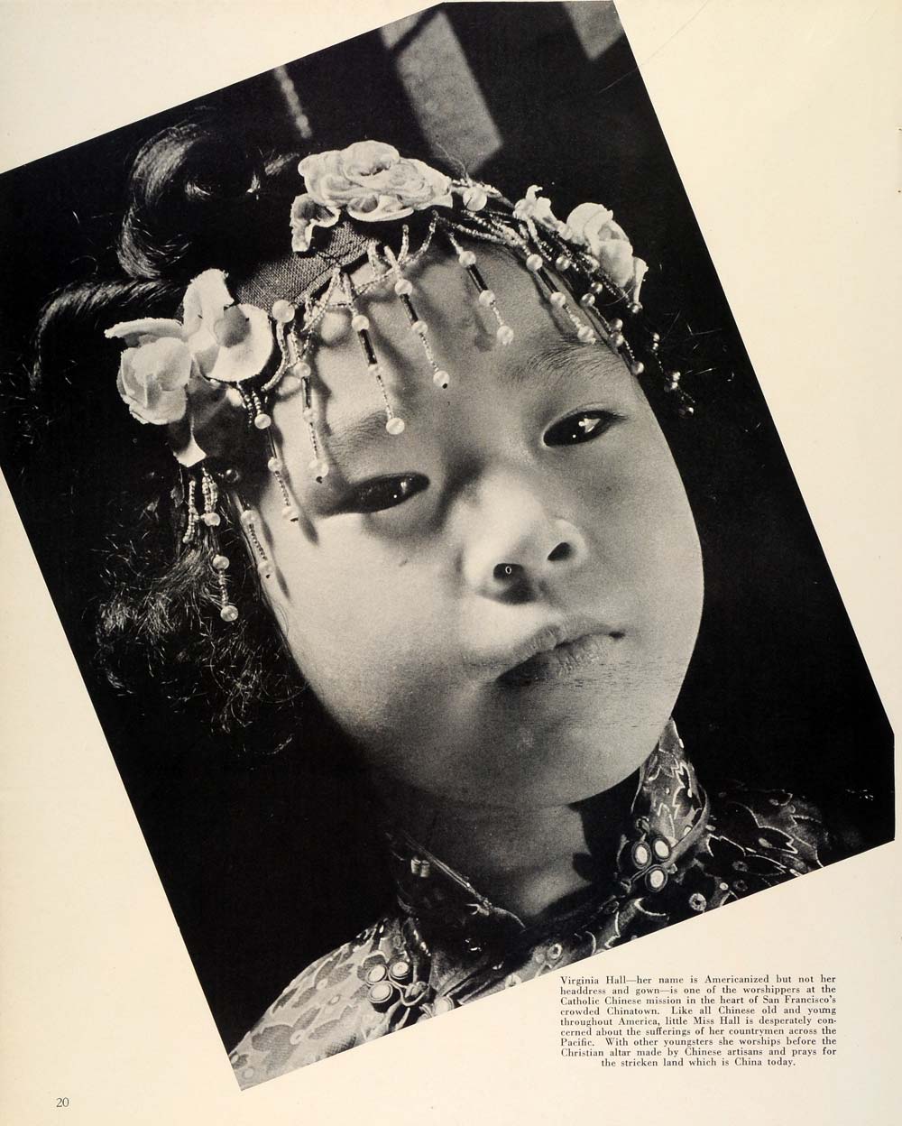1938 Print San Francisco Catholic Chinese Virginia Hall Child Typical TRV2