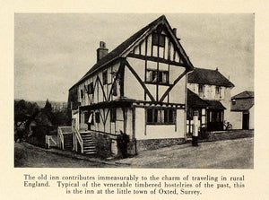 1932 Print England Surrey Oxted Town Old Bell Inn Lodging Resort TRV2
