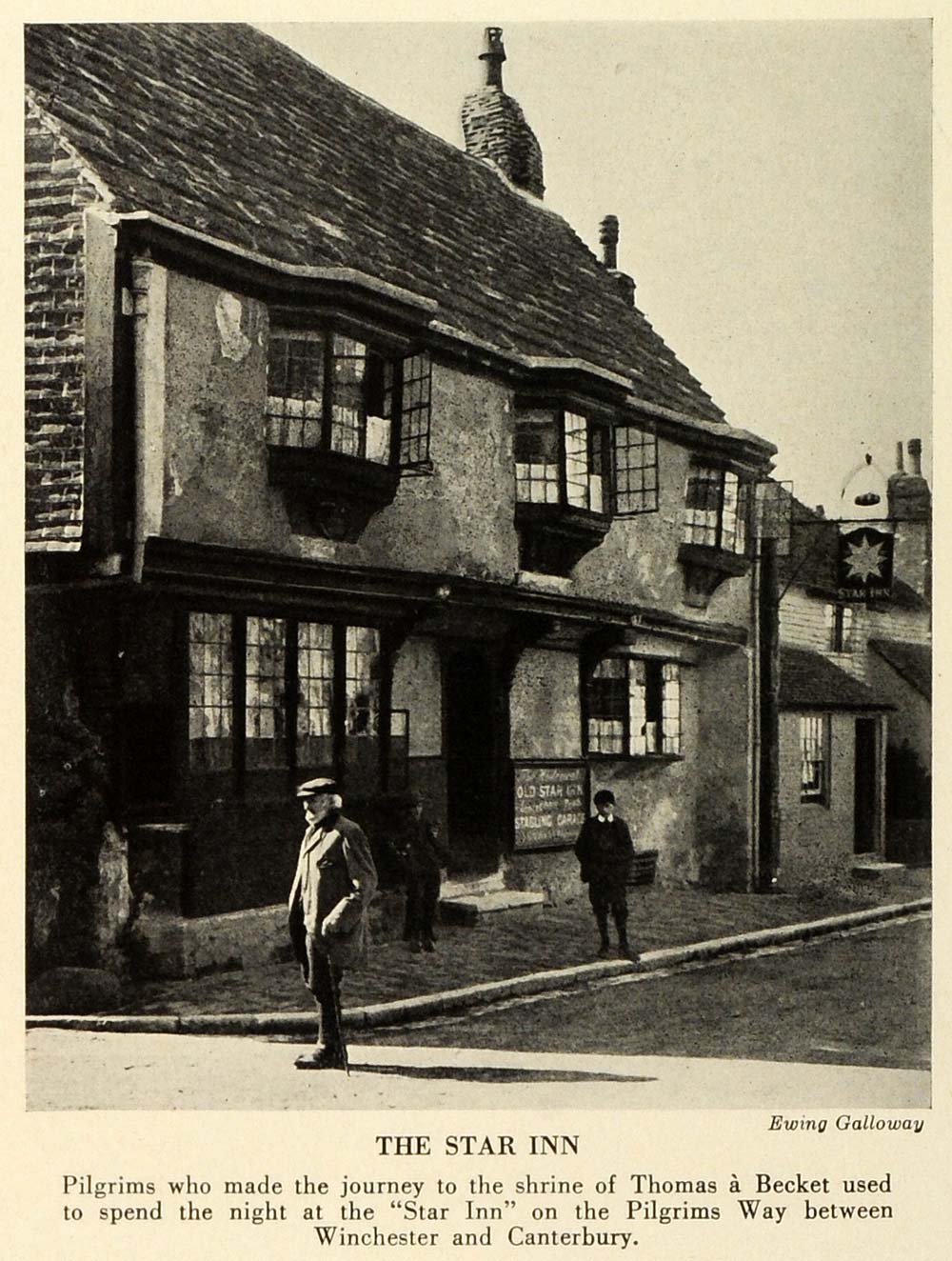 1932 Print England Sussex Alfriston Village Star Inn Resort Lodging TRV2