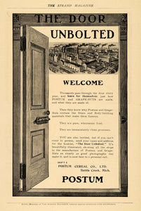 1906 Ad Door Unbolted Factory Picture Grape-Nuts Postum - ORIGINAL TSM1