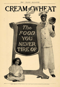 1907 Ad Never Tire Cream of Wheat Rastus Edward Brewer - ORIGINAL TSM1