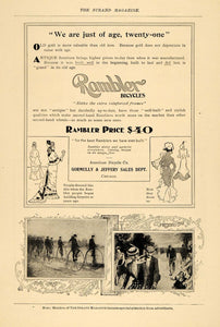 1900 Ad Gormully Jeffery Rambler Bicycles Dess Then Now - ORIGINAL TSM1