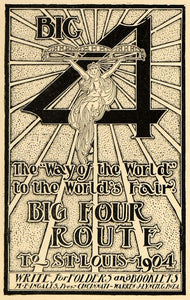 1904 Ad Big Four Route Worlds Fair St Louis Ingalls - ORIGINAL ADVERTISING TSM1