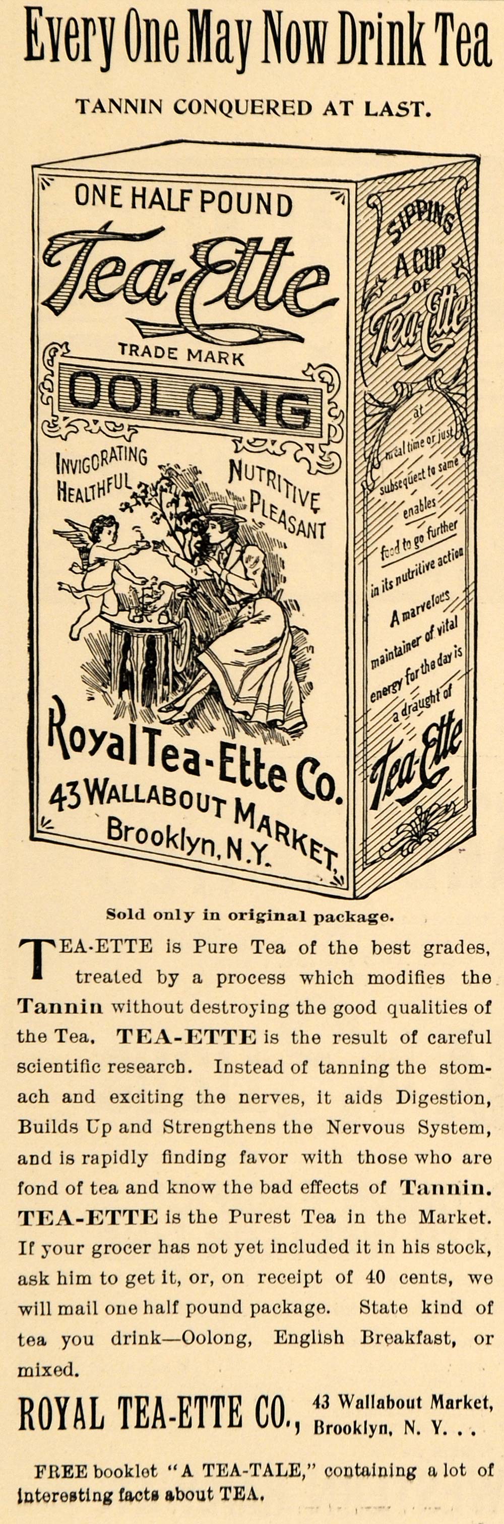 1900 Ad Royal Tea-Ette Company Tannin Conquered Oolong - ORIGINAL TSM1