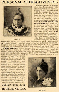1900 Ad Beauty Attractiveness Remedy Madame Julia Mays - ORIGINAL TSM1