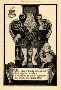 1907 Ad White Rock Water King Hearts Poem Illustration - ORIGINAL TSM1