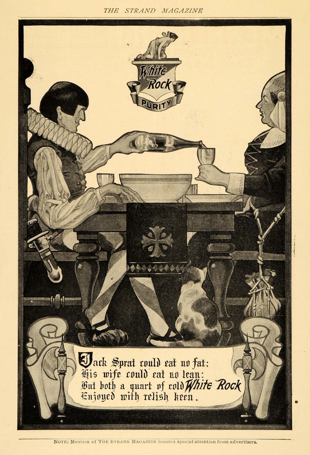 1907 Ad Jack Sprat Illustration Poem White Rock Water - ORIGINAL TSM1
