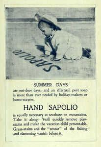 1906 Ad Baby Summer Days Hand Sapolio Soap Artemas Ward - ORIGINAL TSM1