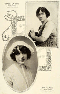 1914 Print Grace La Rue Ina Claire Actress Portrait tehater Vaudeville TSM1