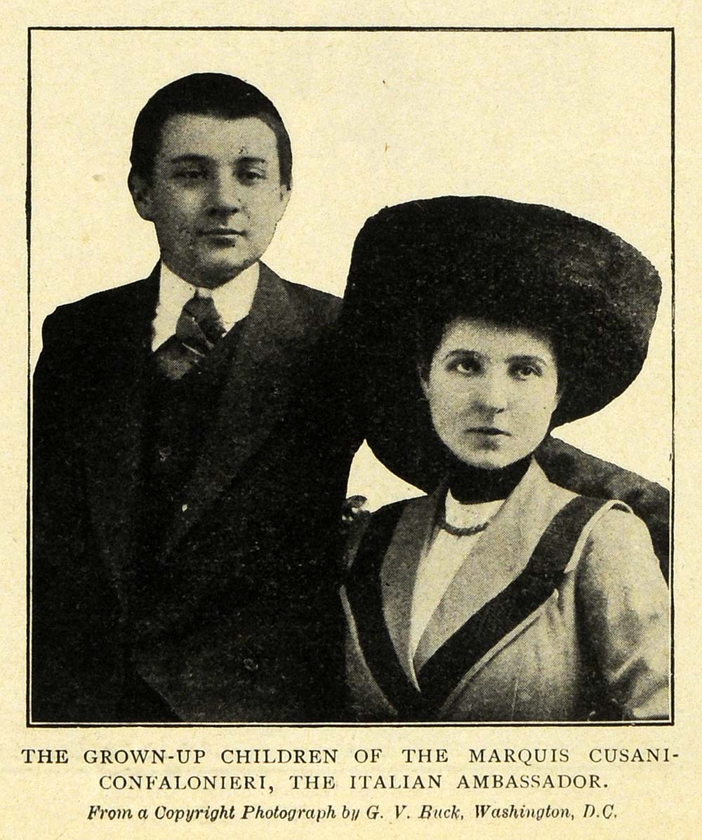 1912 Print Marquis Cusani Confaloniere Italian Ambassador Children Portrait TSM1