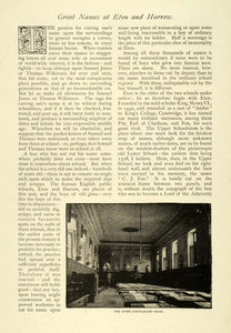 1900 Article Eaton College Harrow School England Interior Famous Figures TSM1