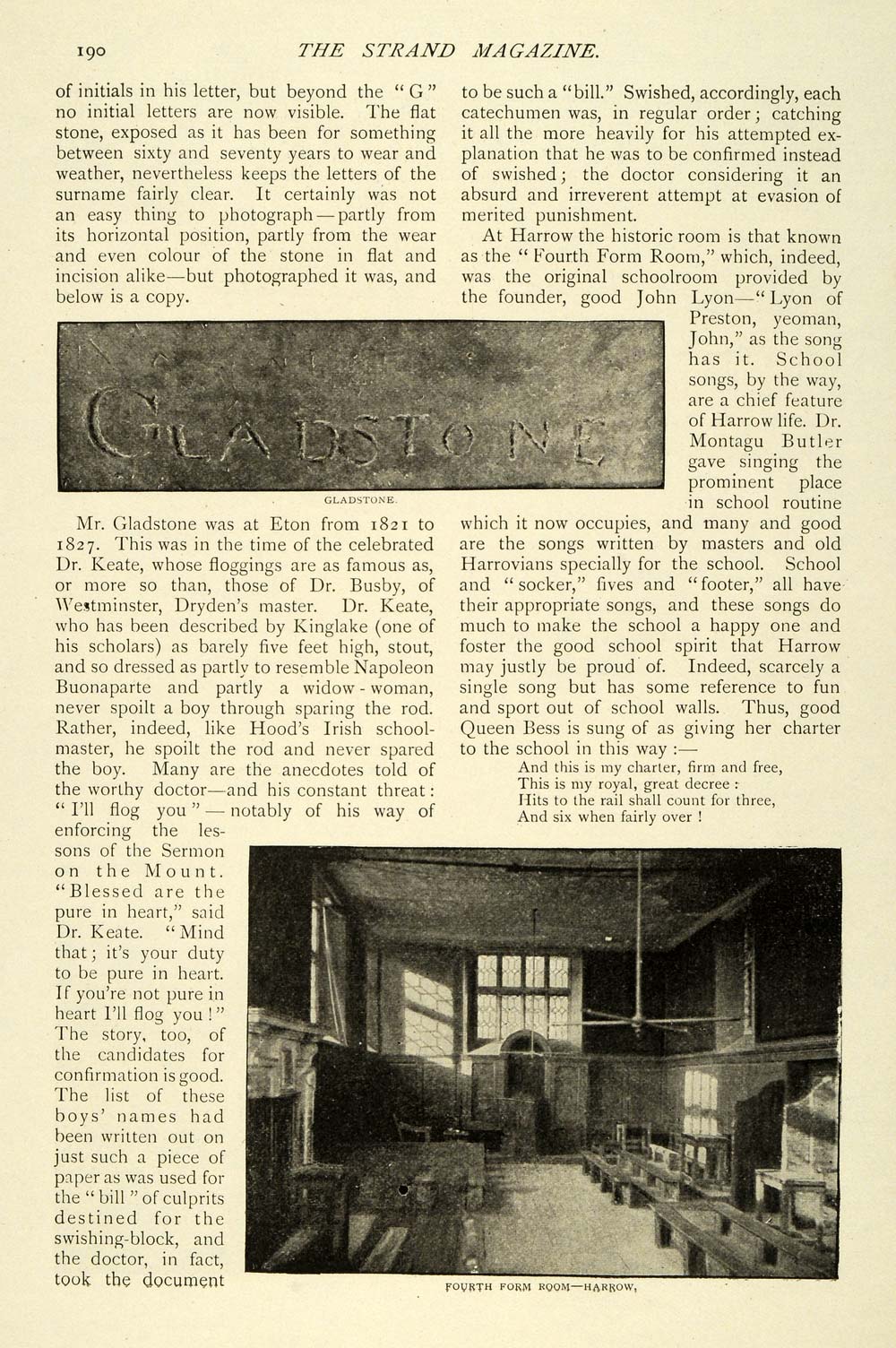 1900 Article Eaton College Harrow School England Interior Famous Figures TSM1