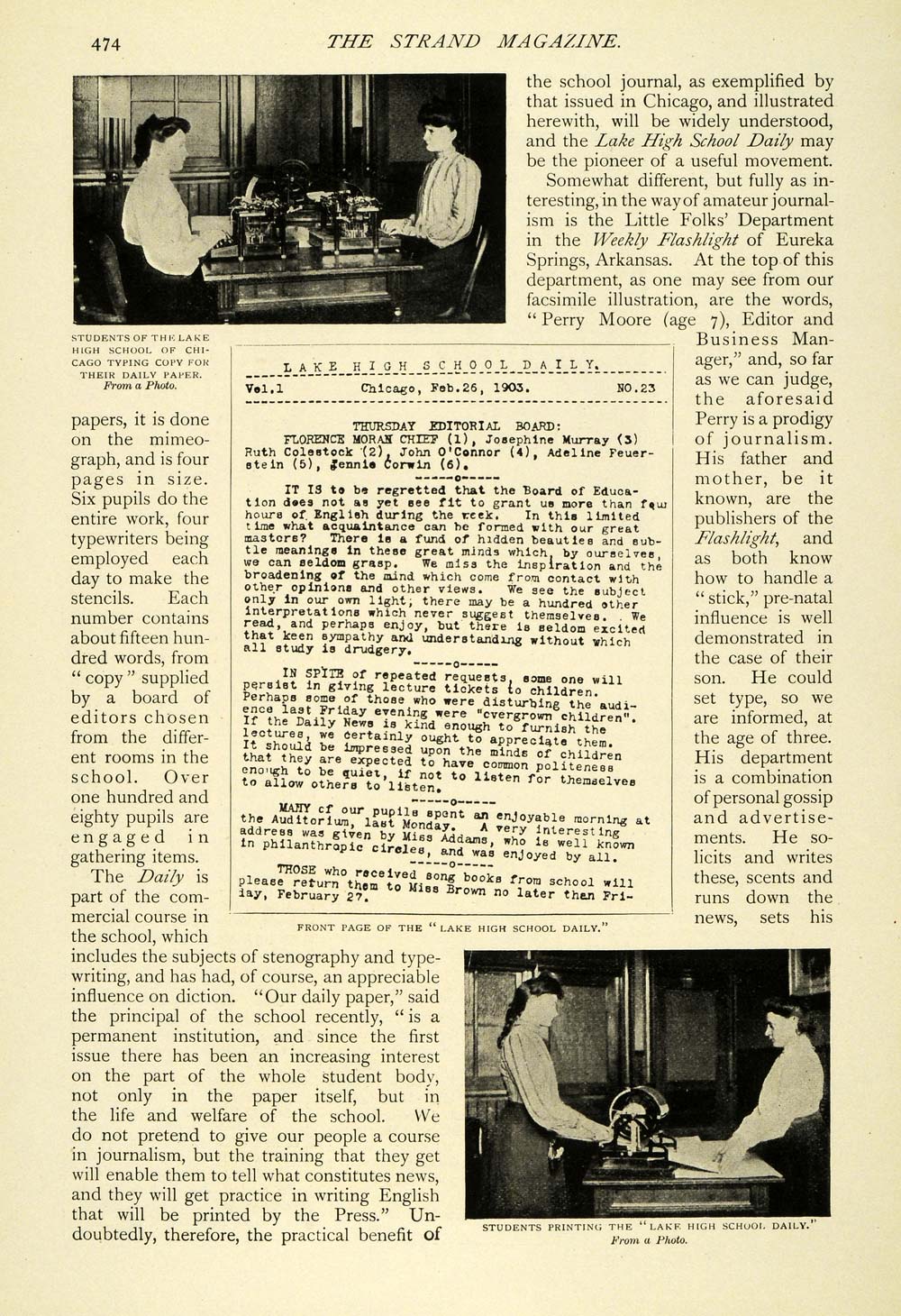 1904 Article Children Publishing Student Newspapers Kentucky Arkansas TSM1