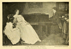 1904 Print Moonlight Sonata Ernest Oppler Art Playing Piano Gesellschaft TSM1