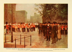 1907 Print Morning Parade London Tower Edouard Detaille French Painter TSM1