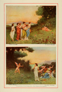 1907 Print Love Awake Asleep Jean Wagrez Women Cupid Angels Celestial TSM1