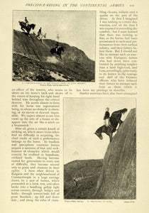 1900 Article Italian German Armies Calvary Vertical Trick Steep Horseback TSM1