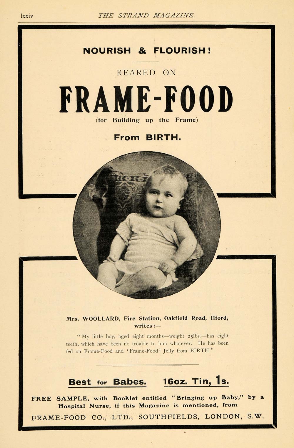 1904 Ad Baby's Frame Food Building Frames From Birth - ORIGINAL ADVERTISING TSM2