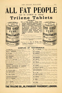 1903 Ad All Fat People Trilene Tablets Cure Stoutness - ORIGINAL TSM2