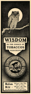 1904 Ad Player's Navy Mixture Owl Wisdom Tobacco Tins - ORIGINAL TSM2