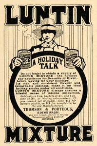 1903 Ad Luntin Tobacco Mixture Thomson Porteous Pricing - ORIGINAL TSM2