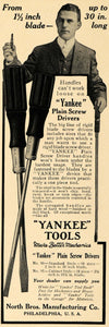 1915 Ad North Bros. Yankee Plain Woodwork Screwdrivers - ORIGINAL TW1